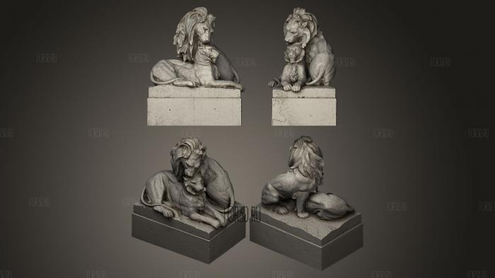 Группа львов . Лев и львица 3d stl модель для ЧПУ